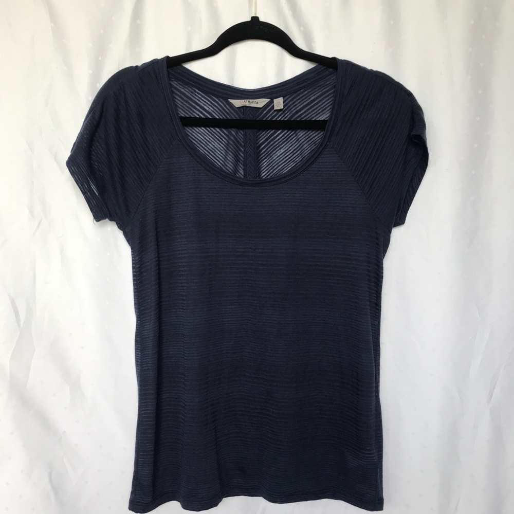 Athleta Navy Burnout Tee